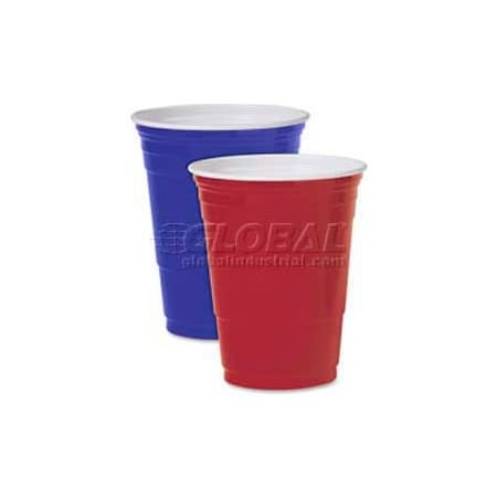 SOLO Plastic Party Cold Cups, Polystyrene,16 Oz., 50/Pack, Red
